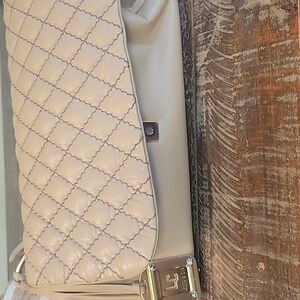 Lux Quilted Cream Shoulder Bag